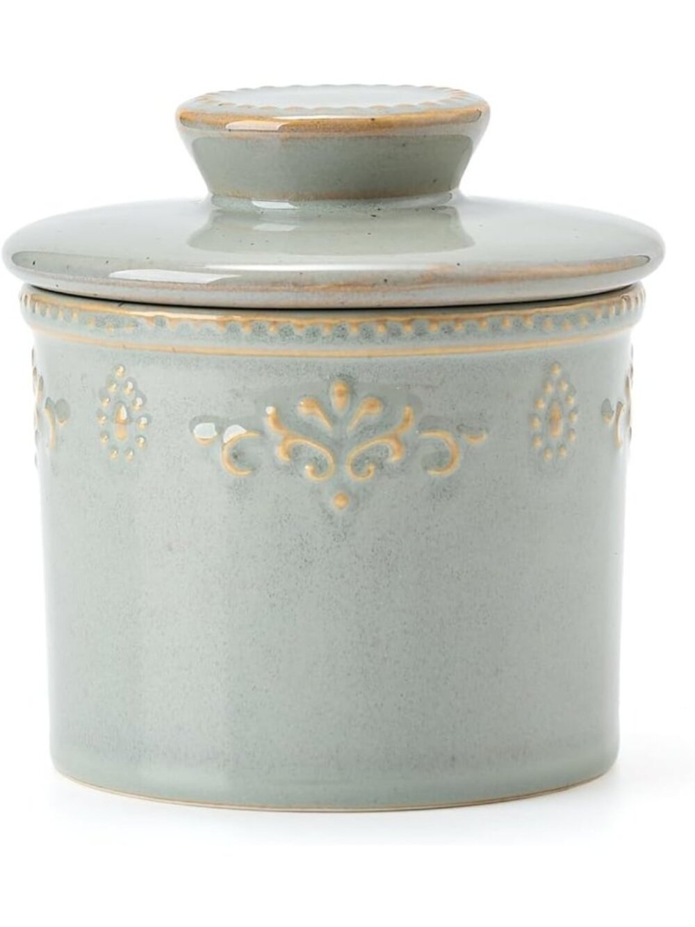 Vintage Turquoise Butter Dish - Hand-Molded French Butter Keeper for Fresh
